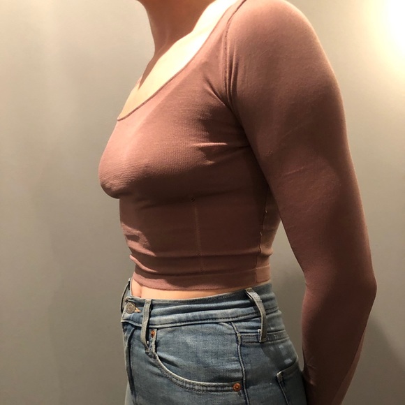 ZARA, Mauve Long Sleeve Crop, Size S - Picture 2 of 3